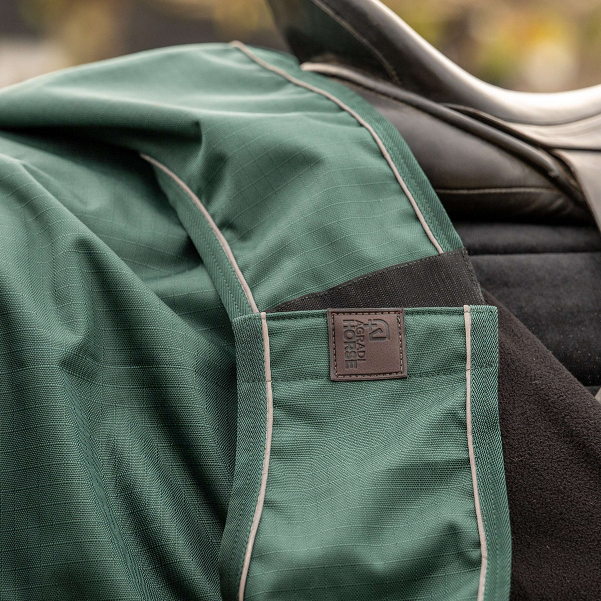 Agradi Horse Uitrijdeken 1200D Reflecterende Bies Groen