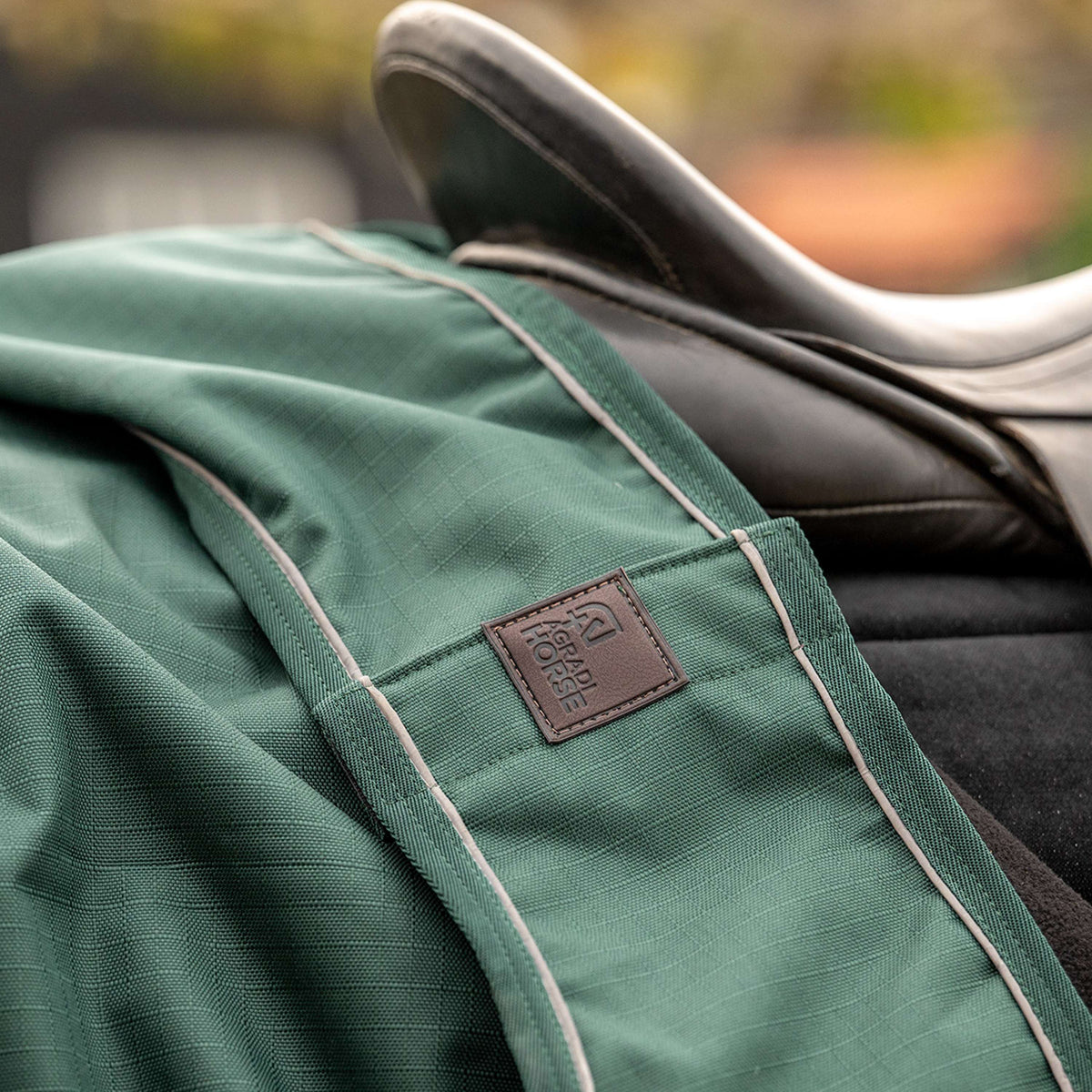 Agradi Horse Uitrijdeken 1200D Reflecterende Bies Groen