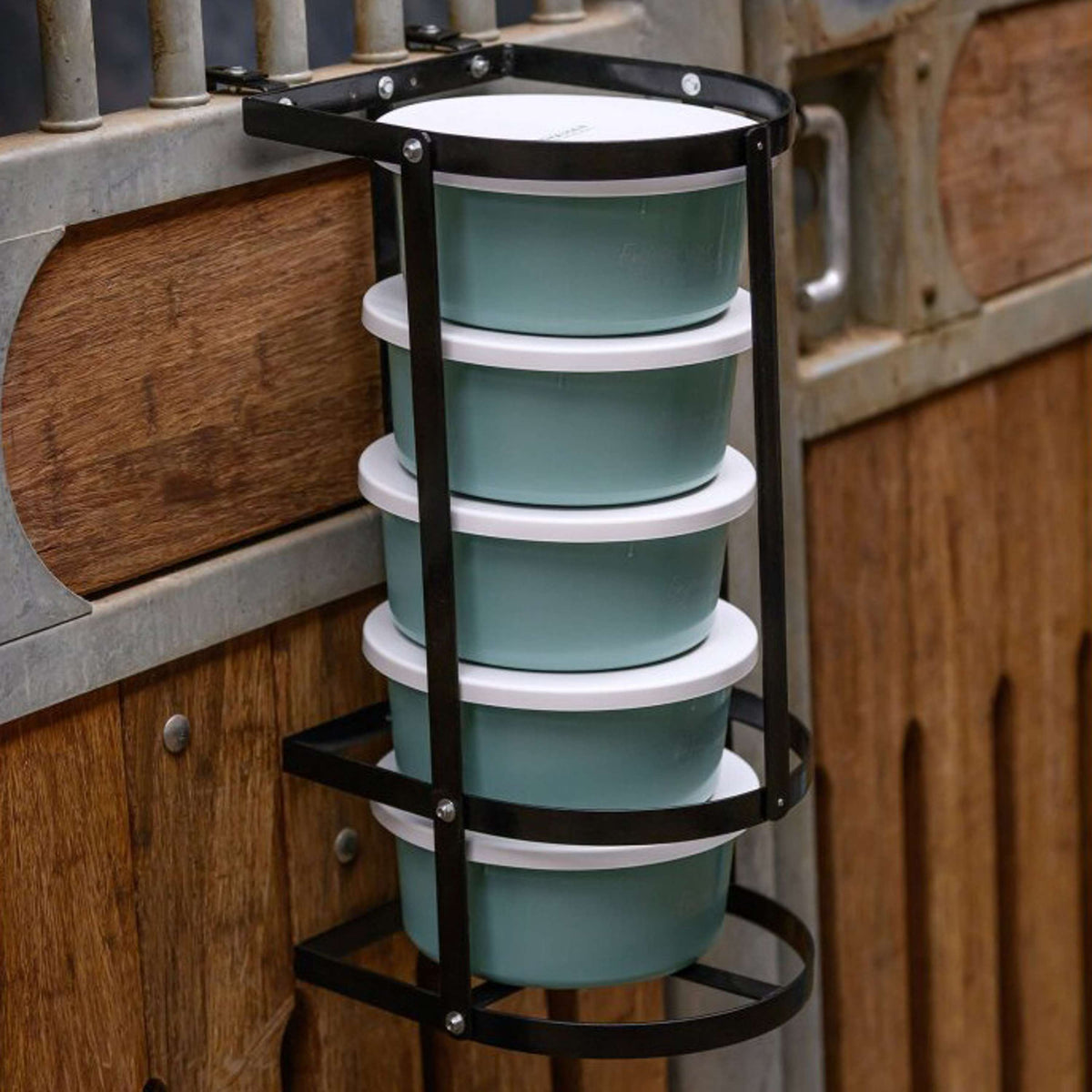 Waldhausen Voerbakhouder voor 2L Bakken Zwart