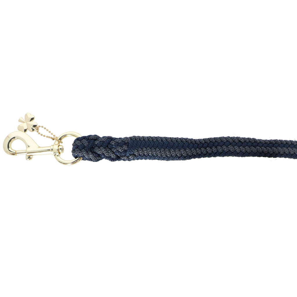 Bucas Halstertouw Show-Line met Musketonhaak Navy/Grijs