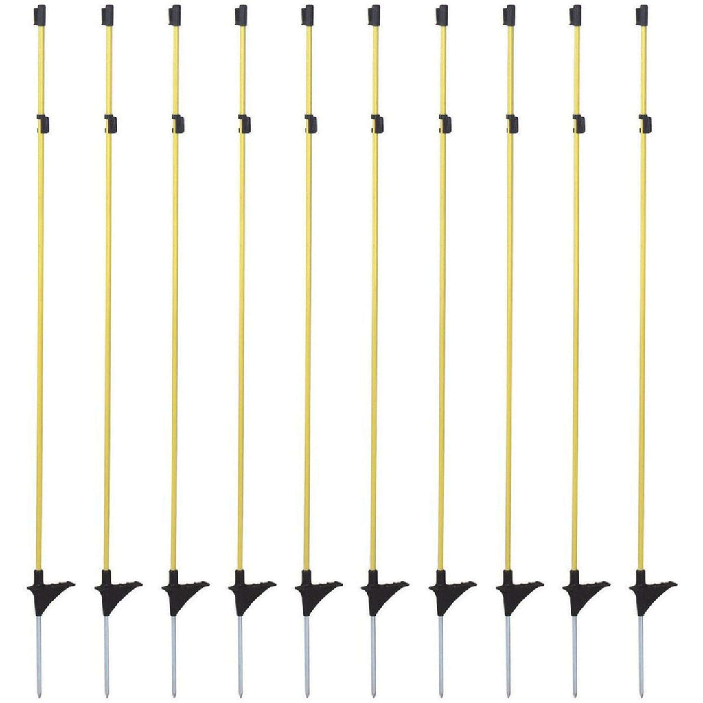 Agradi Power Weidepaal Glasfiber Metalen Pen 2 Isolator 10 Stuks Geel