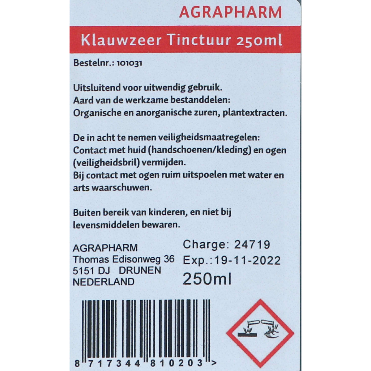 Agrapharm Klauwzeer Tinctuur