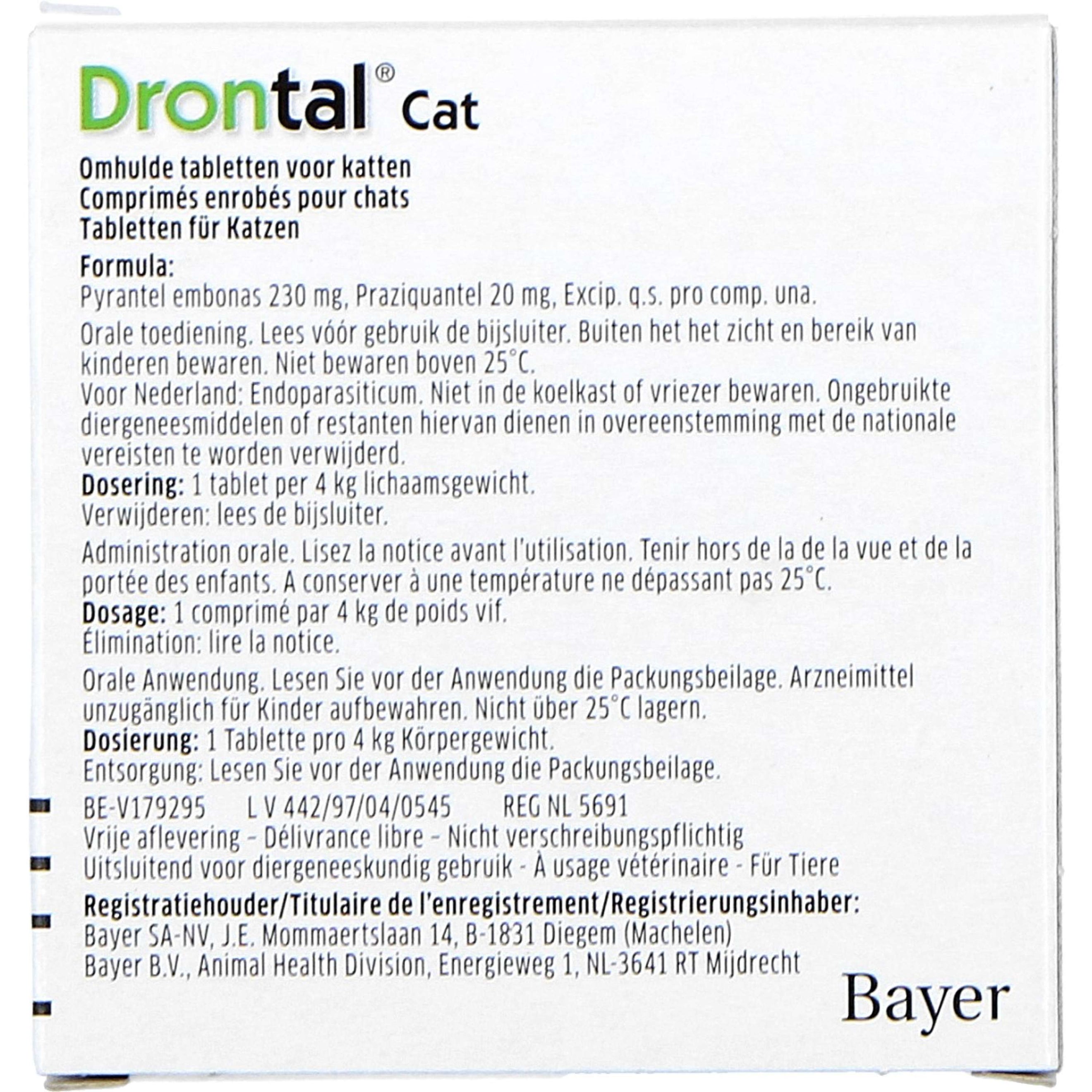 Drontal Ontwormingstablet Kat 4kg Drontal Ontwormingstablet Kat 4kg