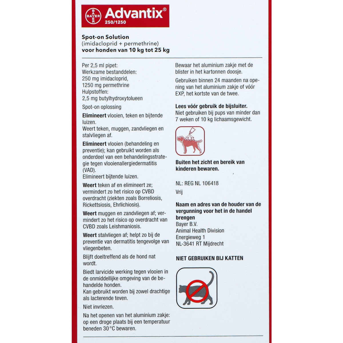 Advantix 250/1250 Spot-On Hond 10-25kg