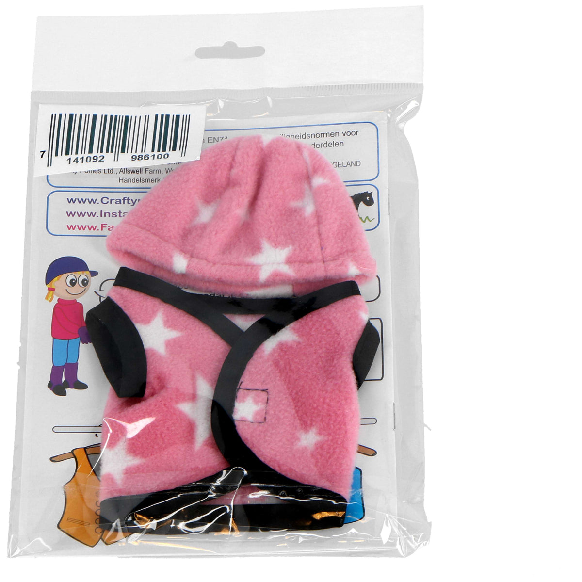 Crafty Ponies Ruitercap Overtrek + Vest Roze