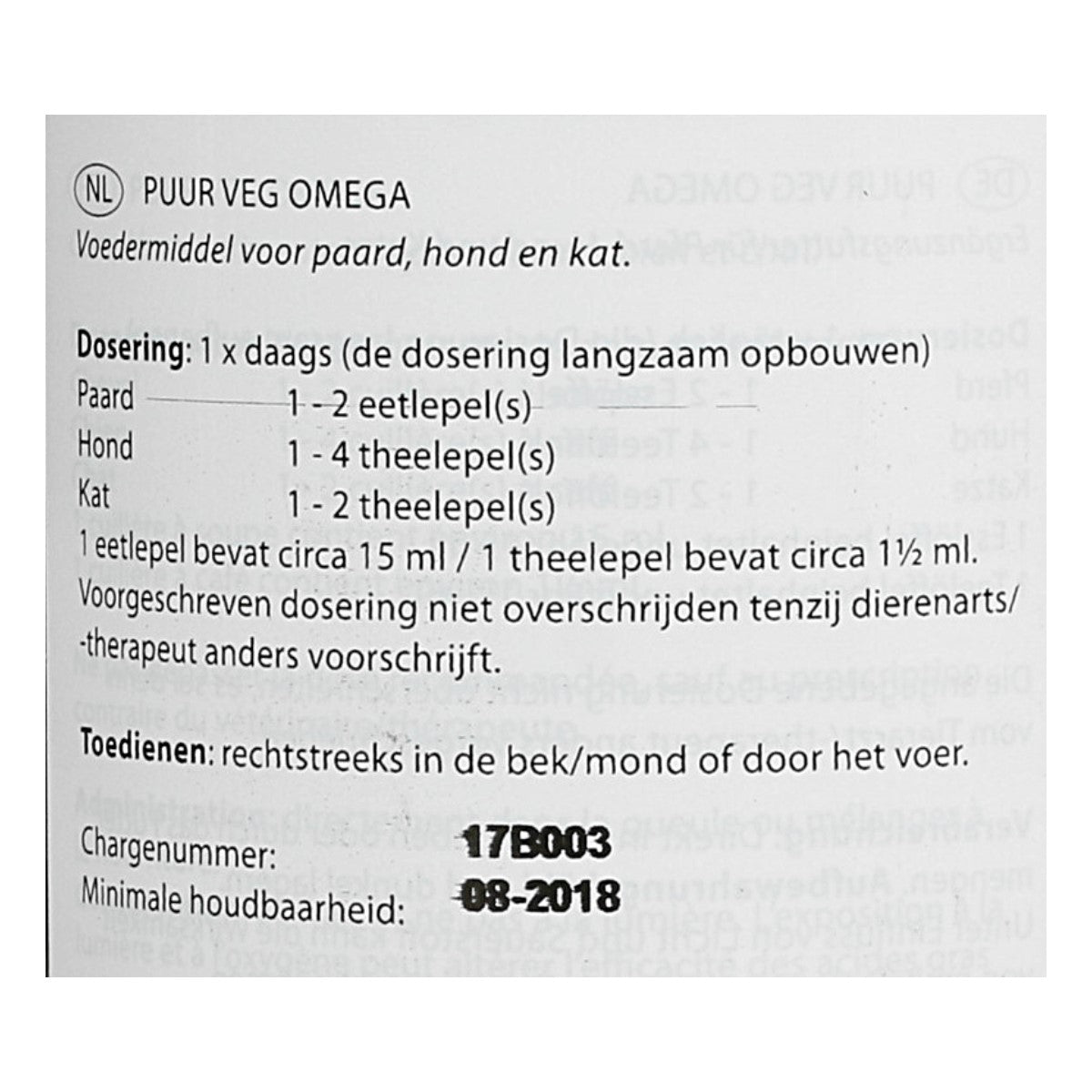 PUUR Veg Omega Paard/Pony/Hond/Kat