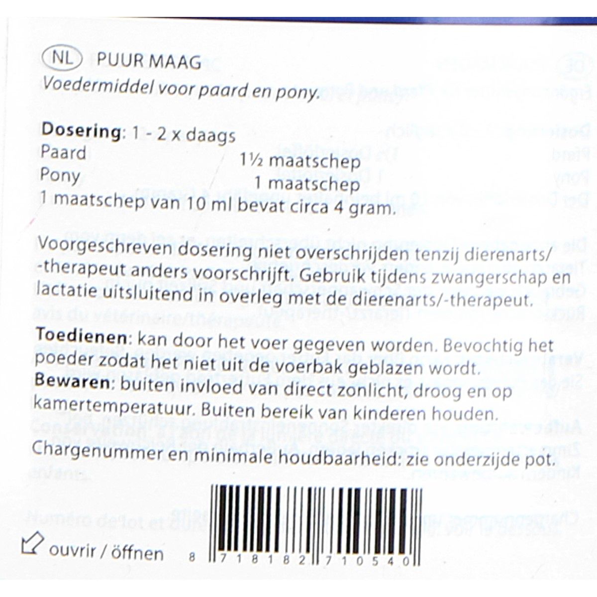 PUUR Stomac / Maag Paard/Pony