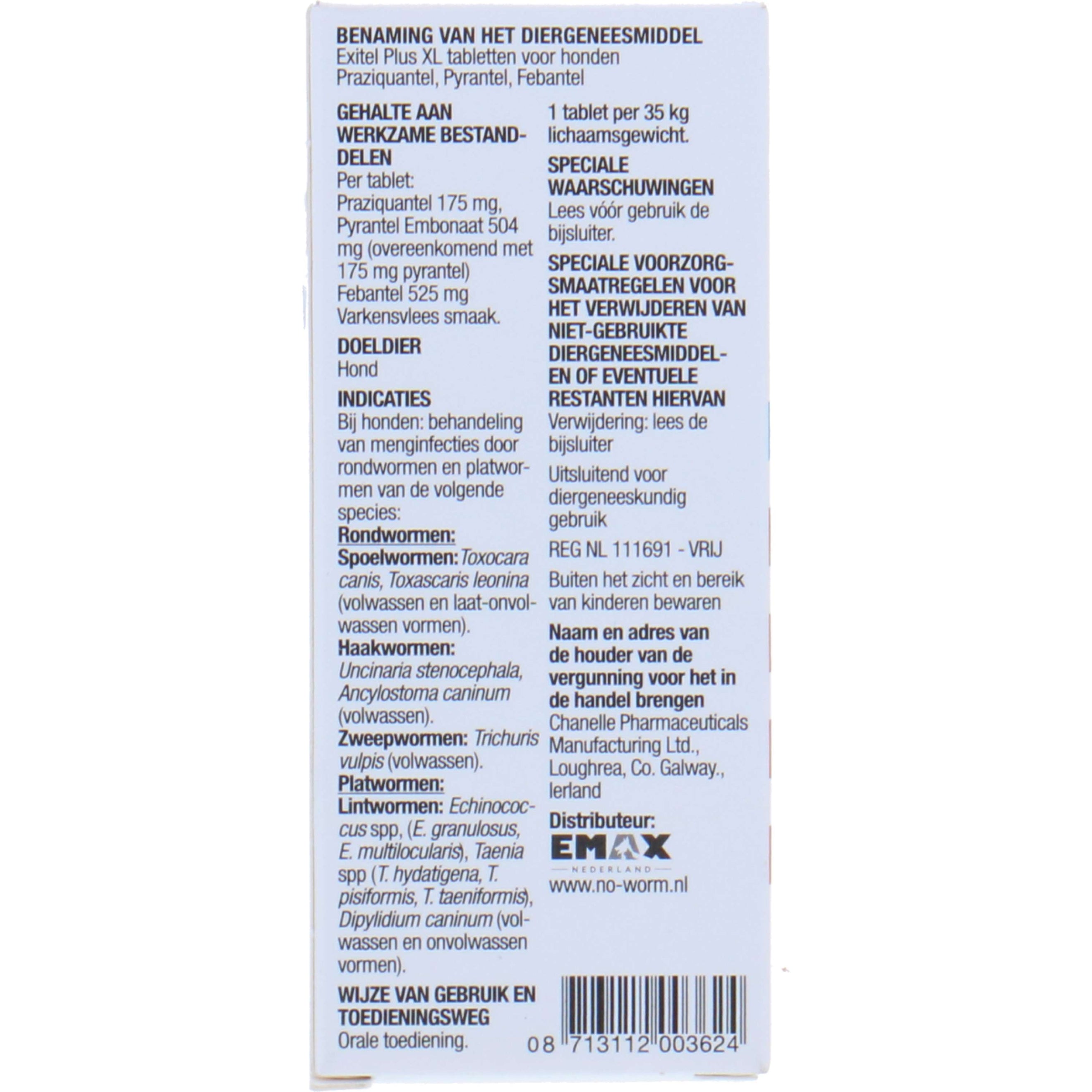 No Worm Exitel Hond L No Worm Exitel Hond L