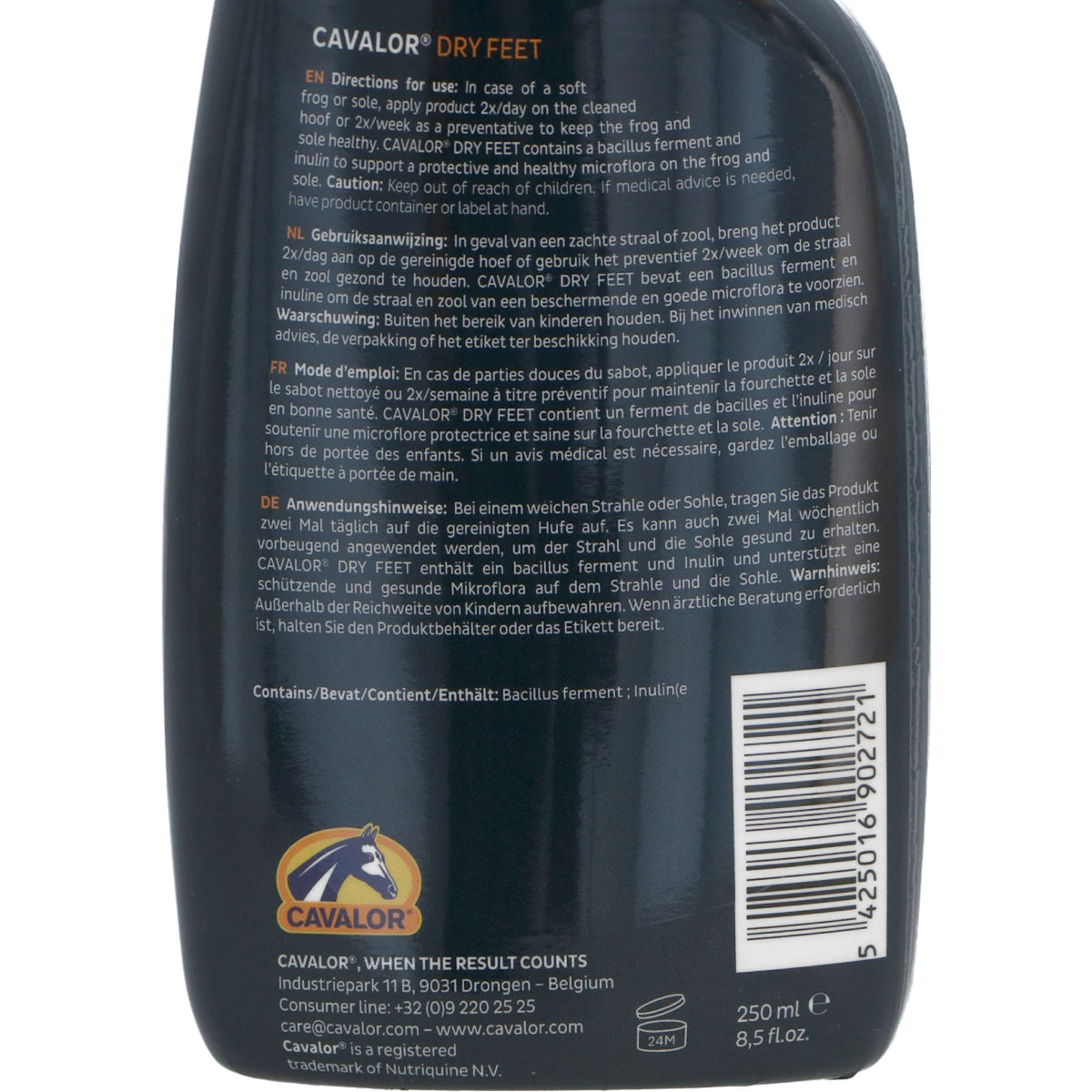 Cavalor Dry Feet 250 Ml – Nouvelle Formule Naturelle – Protège Sabot Et Jet Contre Humidité, Saleté Et Pourriture