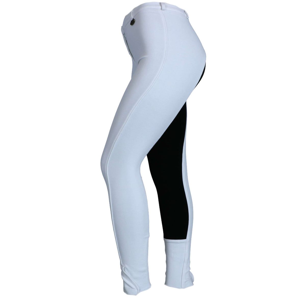 HKM Rijbroek Basic Belmtex Grip 3/4 Zitvlak Dames Wit/Zwart