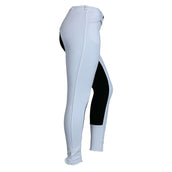 HKM Rijbroek Basic Belmtex Grip 3/4 Zitvlak Dames Wit/Zwart