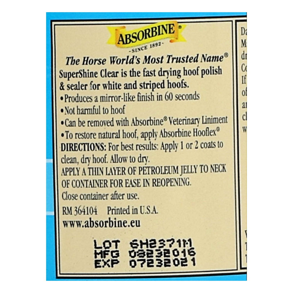 Absorbine Hoefolie SuperShine Transparant