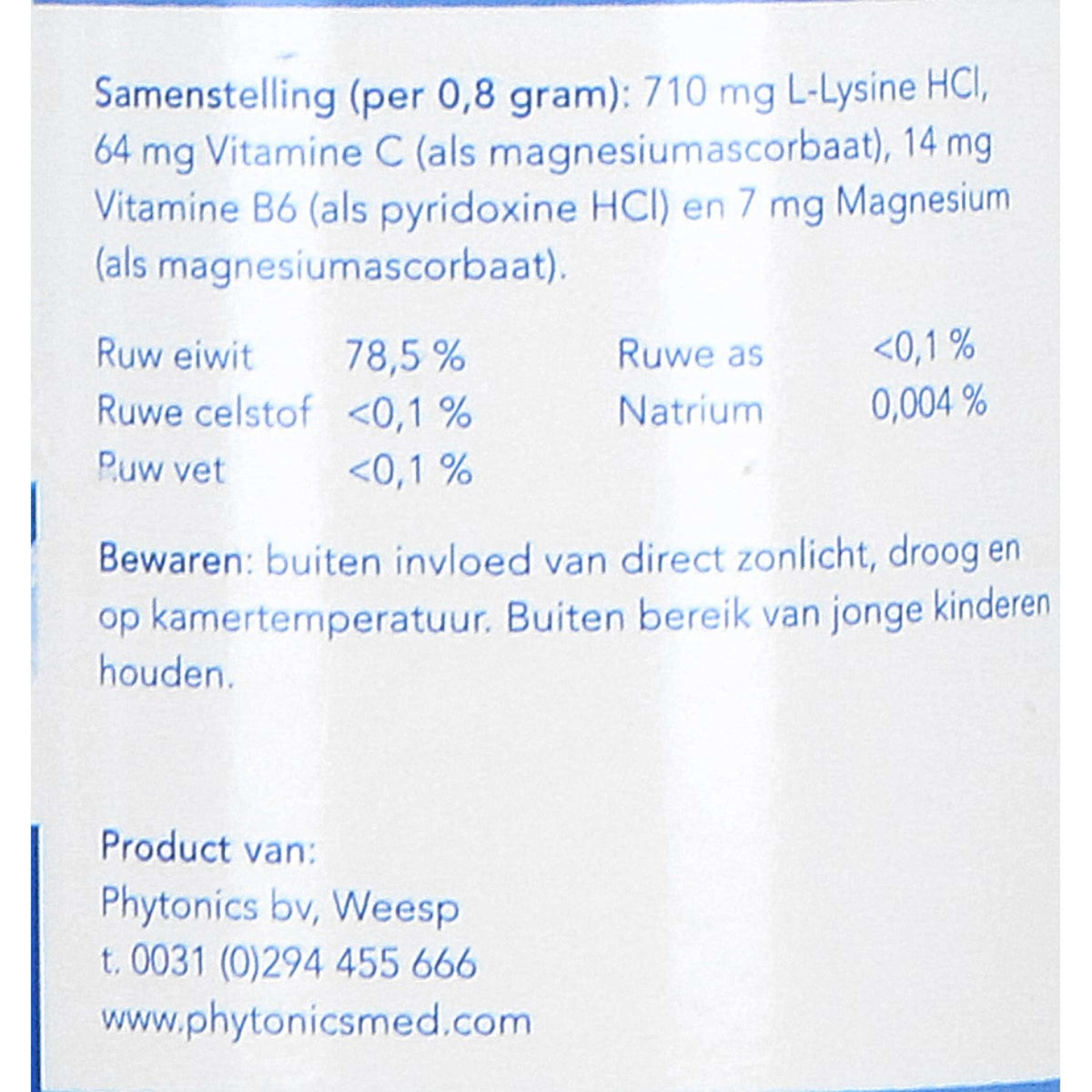 Phytonics L-Lysine Compositum Hond/Kat