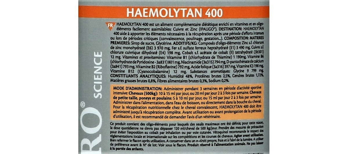 Equistro Haemolytan 400 Paard