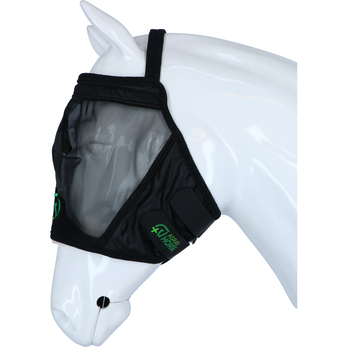 Agradi Horse Vliegenmasker Fine Mesh zonder Oren Zwart