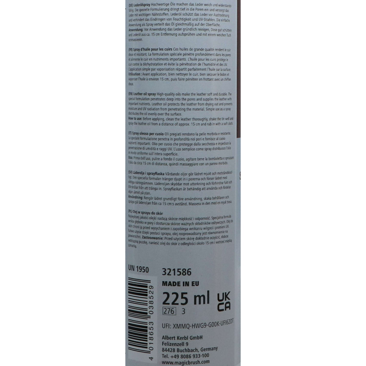 Kerbl Oliespray voor Leder 225 Ml