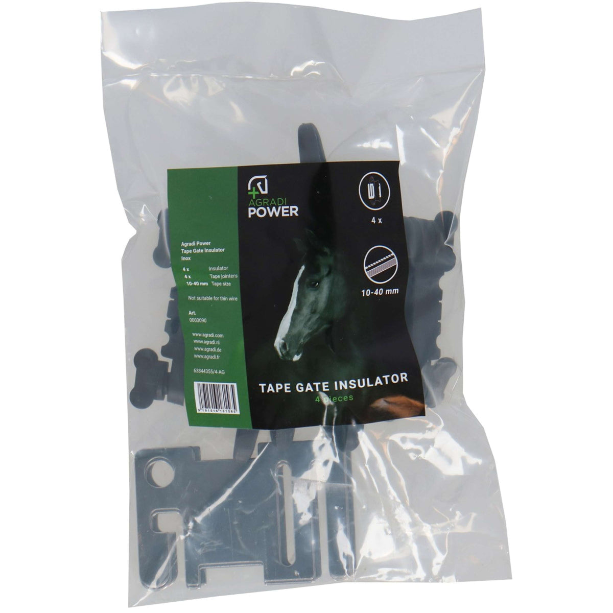 Agradi Power Poortgreep Isolatorset Profi Rvs 4 Stuks Zwart