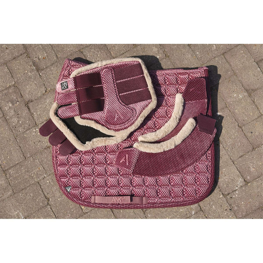 ANKY Zadeldekje Check Velvet XB25003 Dressuur Mellow Mauve