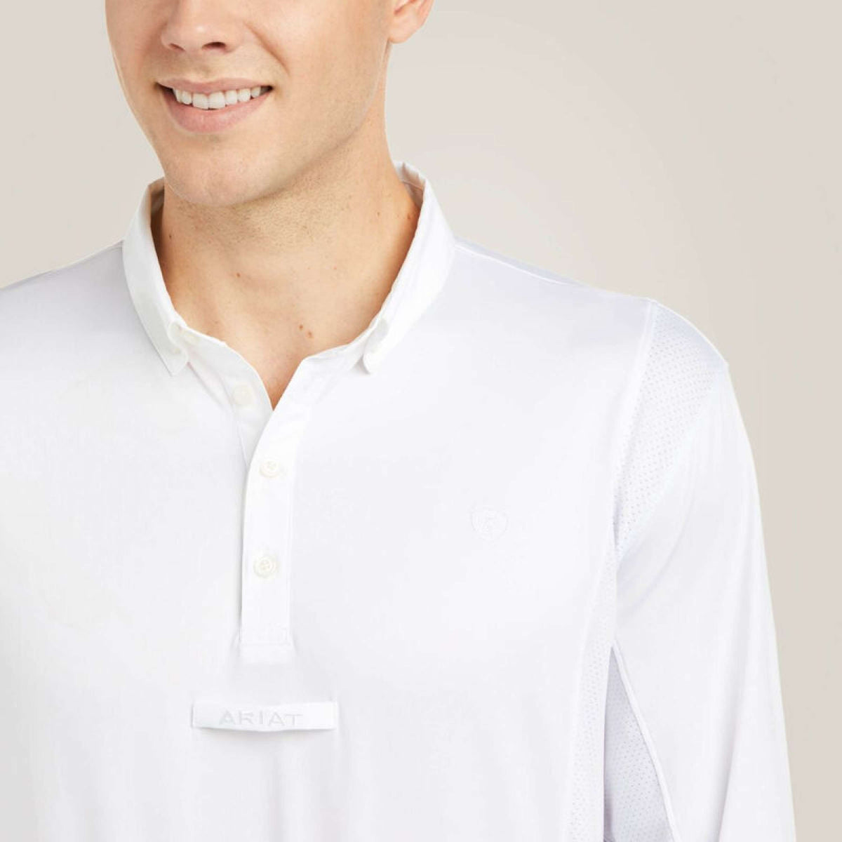 Ariat Wedstrijdshirt Tek Long Sleeve Heren Wit