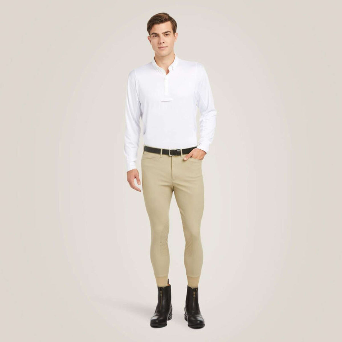 Ariat Wedstrijdshirt Tek Long Sleeve Heren Wit