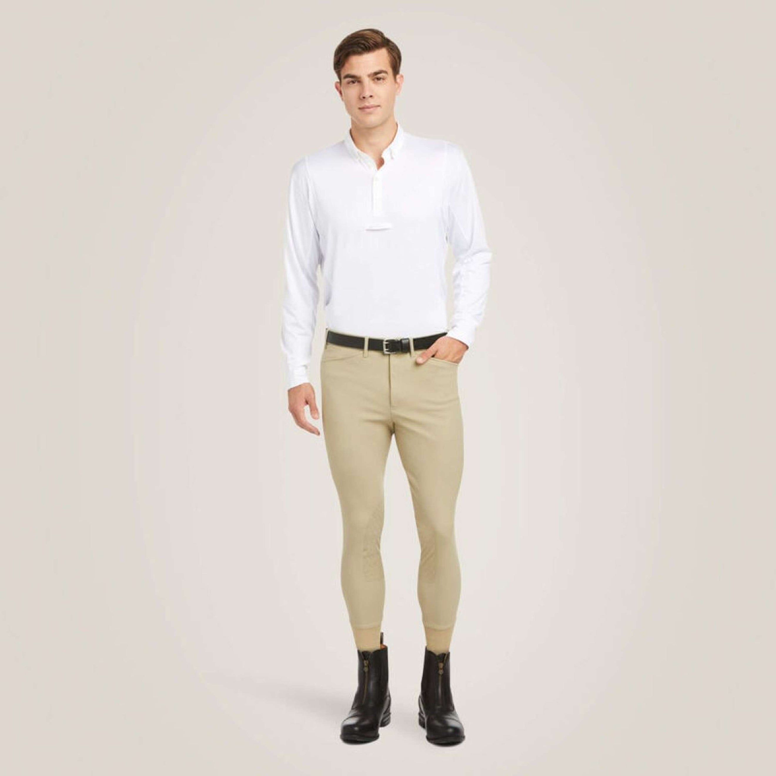Ariat Wedstrijdshirt Tek Long Sleeve Heren Wit