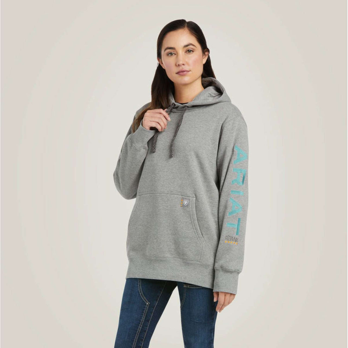 Ariat Hoodie Rebar Graphic Dames Heather Grey