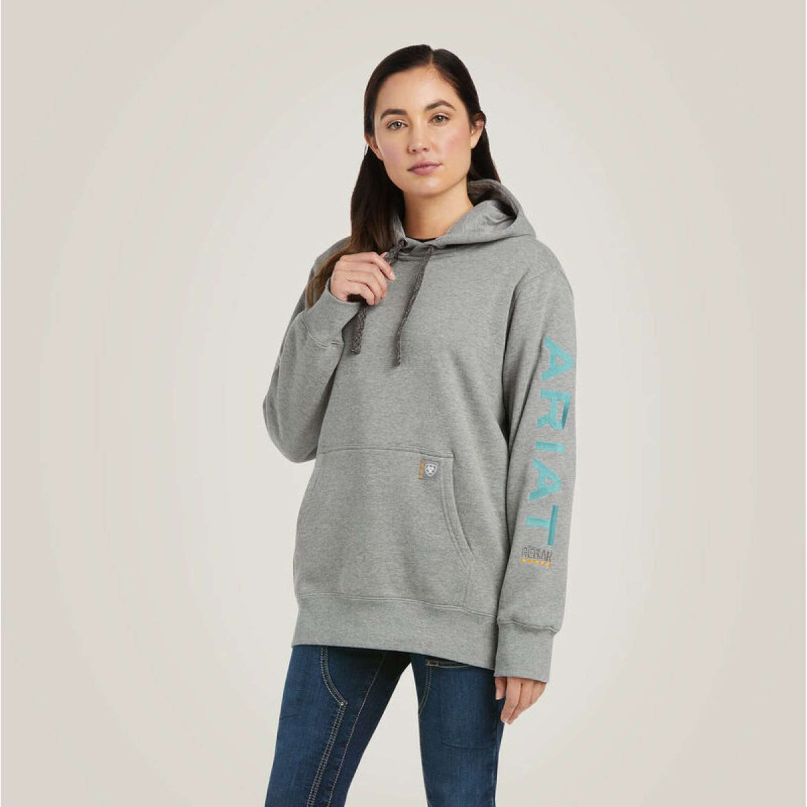Ariat Hoodie Rebar Graphic Dames Heather Grey