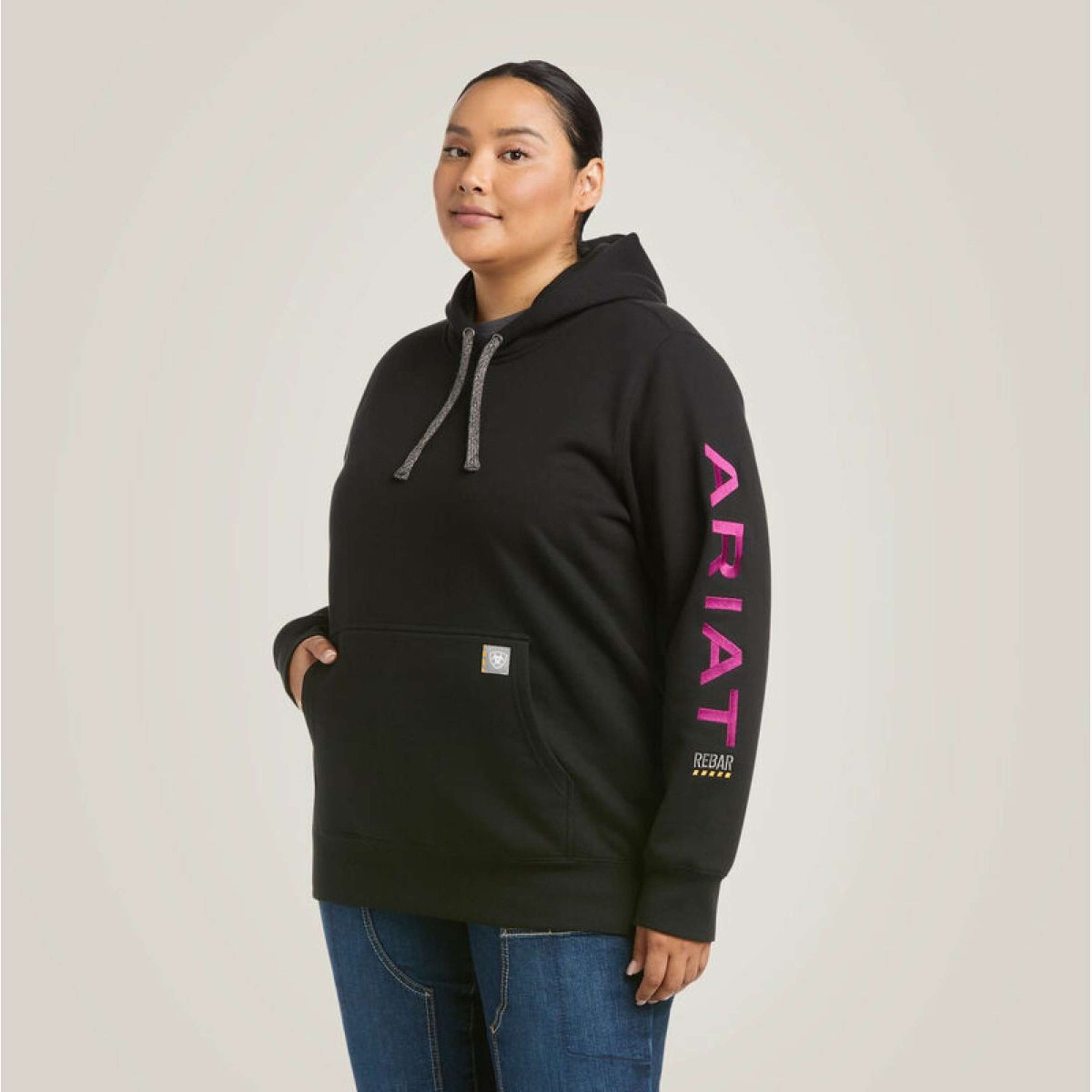 Ariat Hoodie Rebar Graphic Dames Zwart/Paars Ariat Hoodie Rebar Graphic Dames Zwart/Paars