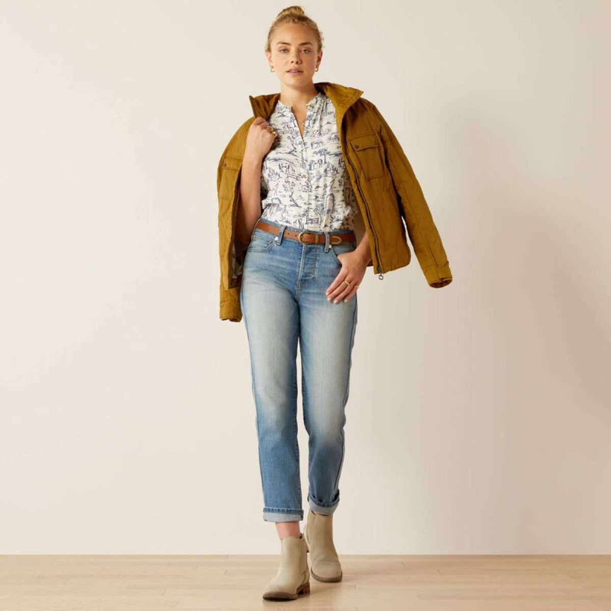 Ariat Jeans High Rise Bridle Slim Straight Leg Dames Abeline