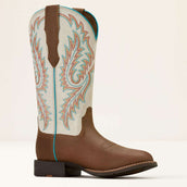 Ariat Westernlaarzen Round Up W Toe Dames Sandstorm/Distressed Ivory