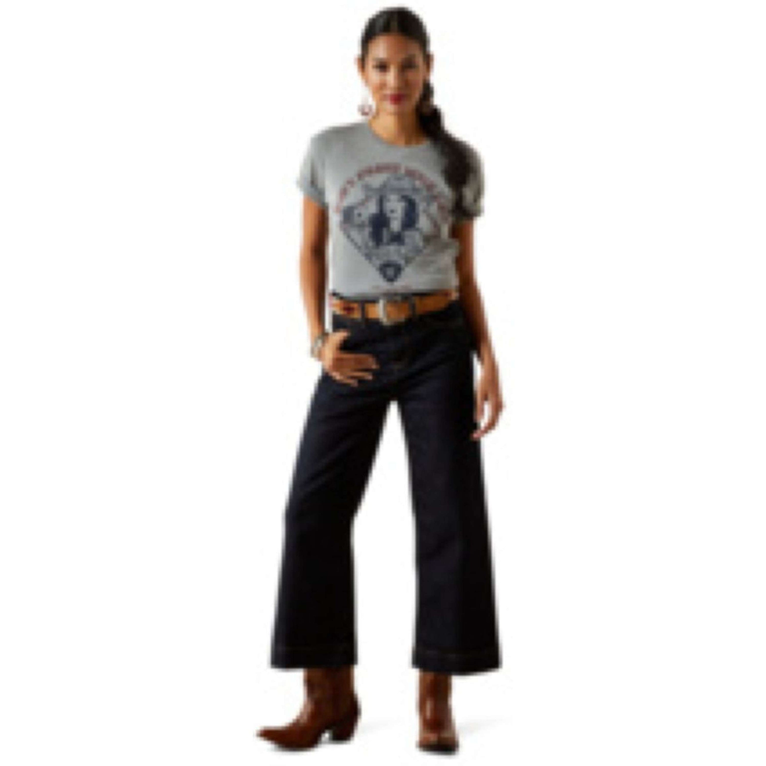 Ariat T-Shirt Don't Press Your Luck Dames Ice Blue Ariat T-Shirt Don't Press Your Luck Dames Ice Blue
