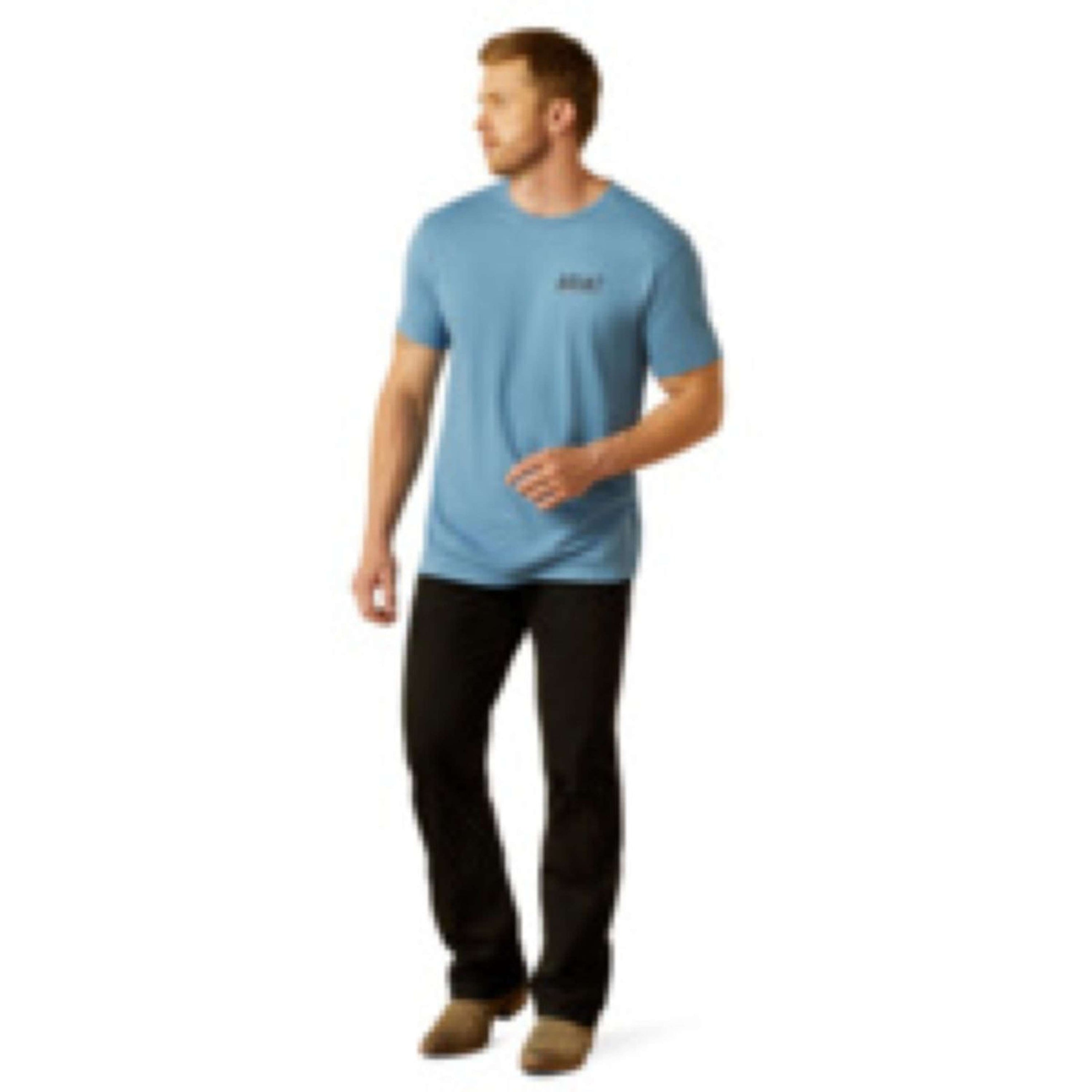 Ariat T-Shirt Blazing Saddle Heren Blauw Ariat T-Shirt Blazing Saddle Heren Blauw