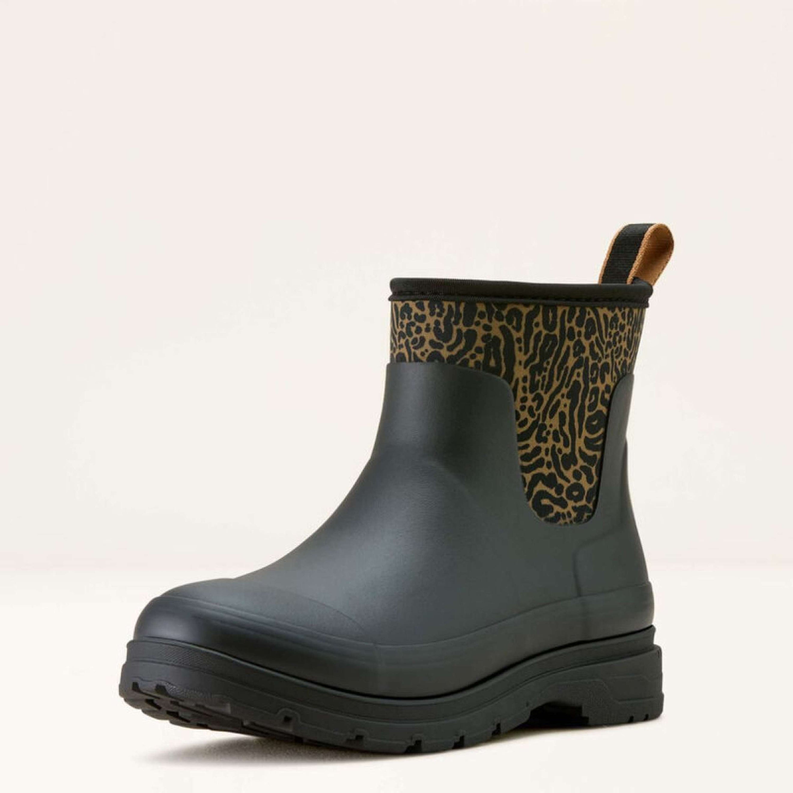 Ariat Regenlaarzen Kelmarsh Shortie Dames Black/Ocelot Print