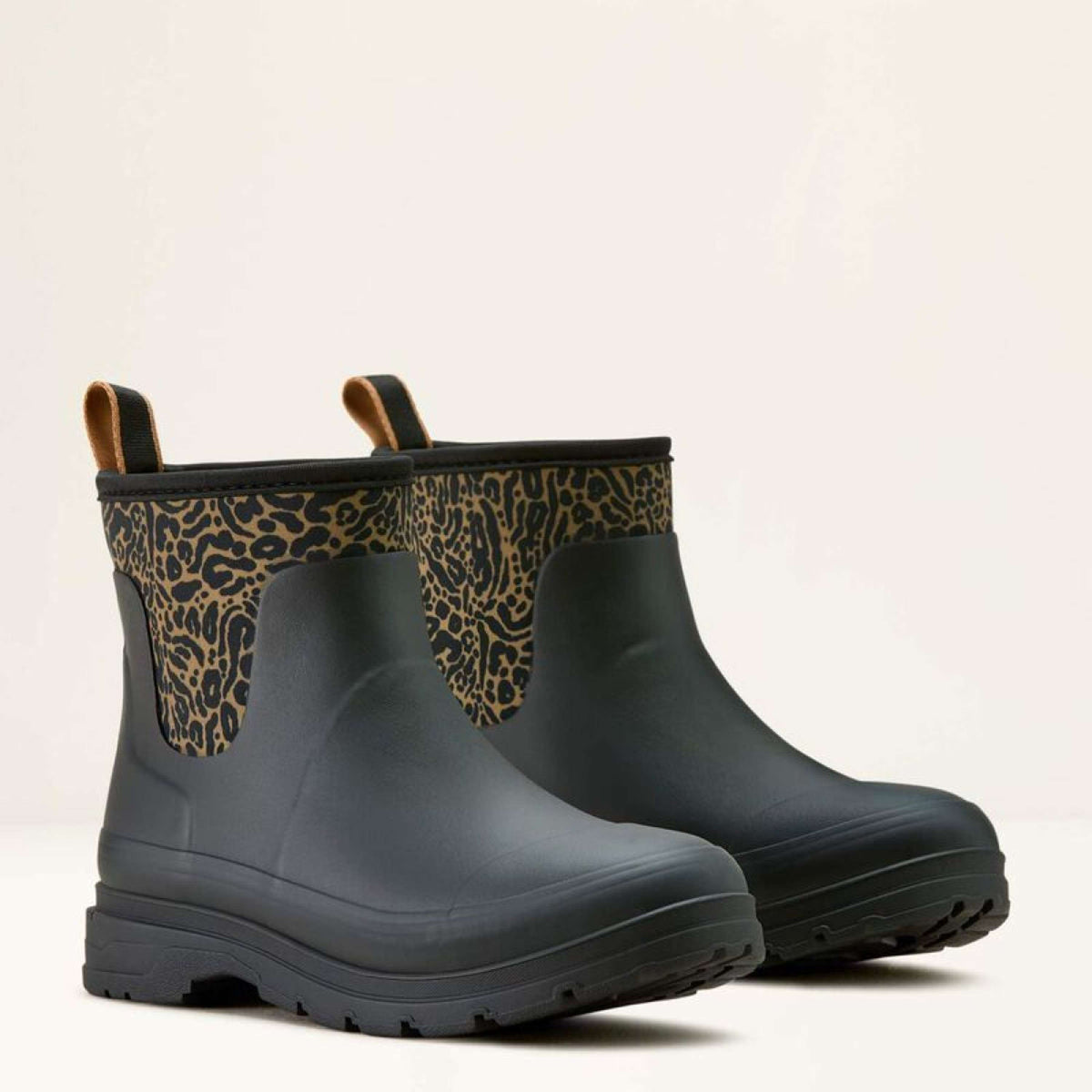 Ariat Regenlaarzen Kelmarsh Shortie Dames Black/Ocelot Print