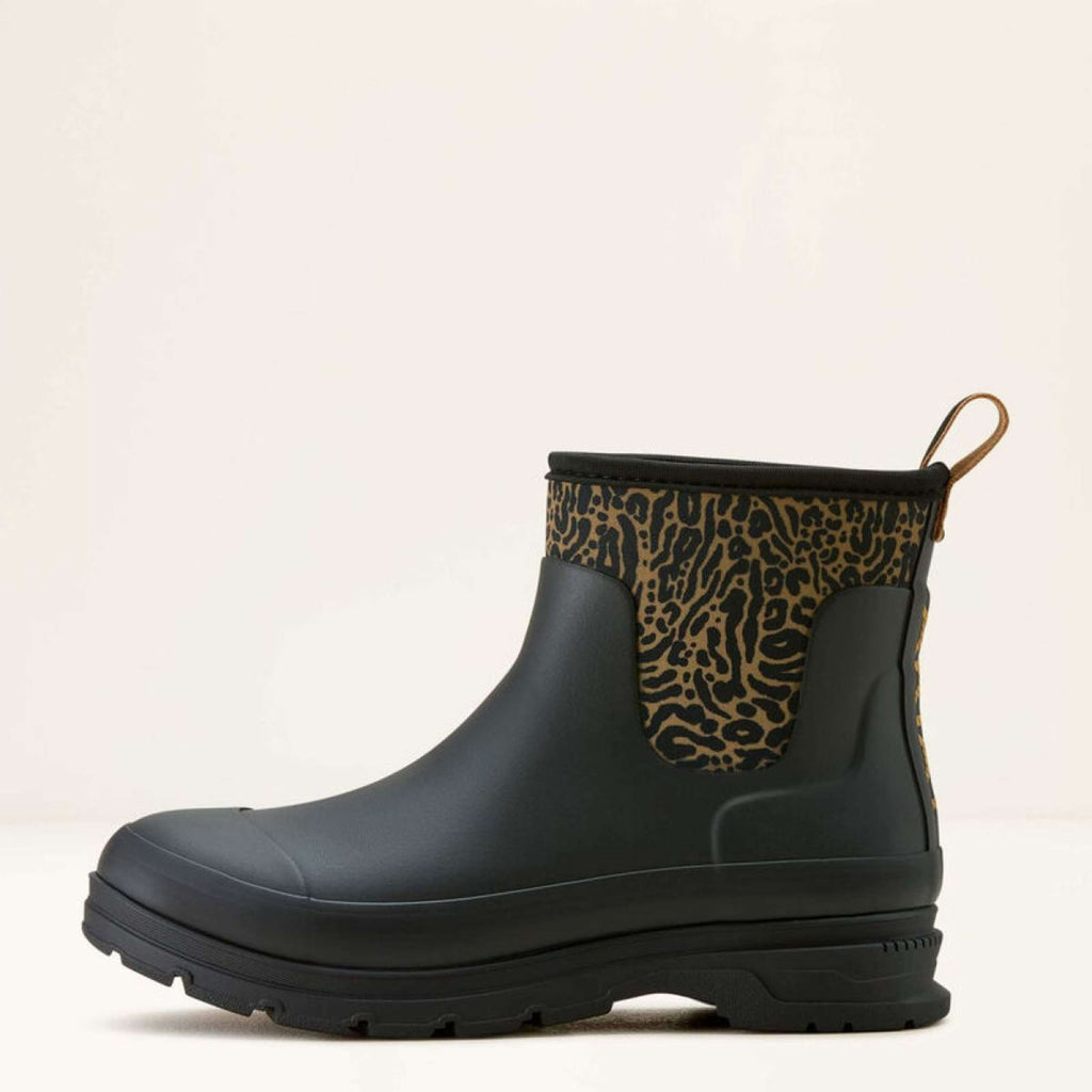 Ariat Regenlaarzen Kelmarsh Shortie Dames Black/Ocelot Print