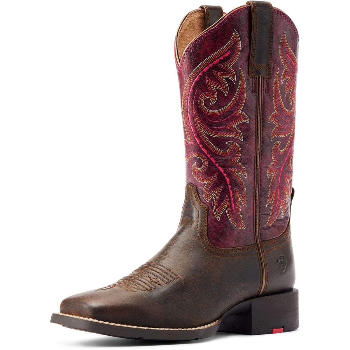 Ariat Westernlaarzen Round Up Back Zip Dames Worn Mocha/Rasberry