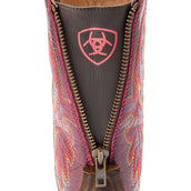 Ariat Westernlaarzen Round Up Back Zip Dames Worn Mocha/Rasberry