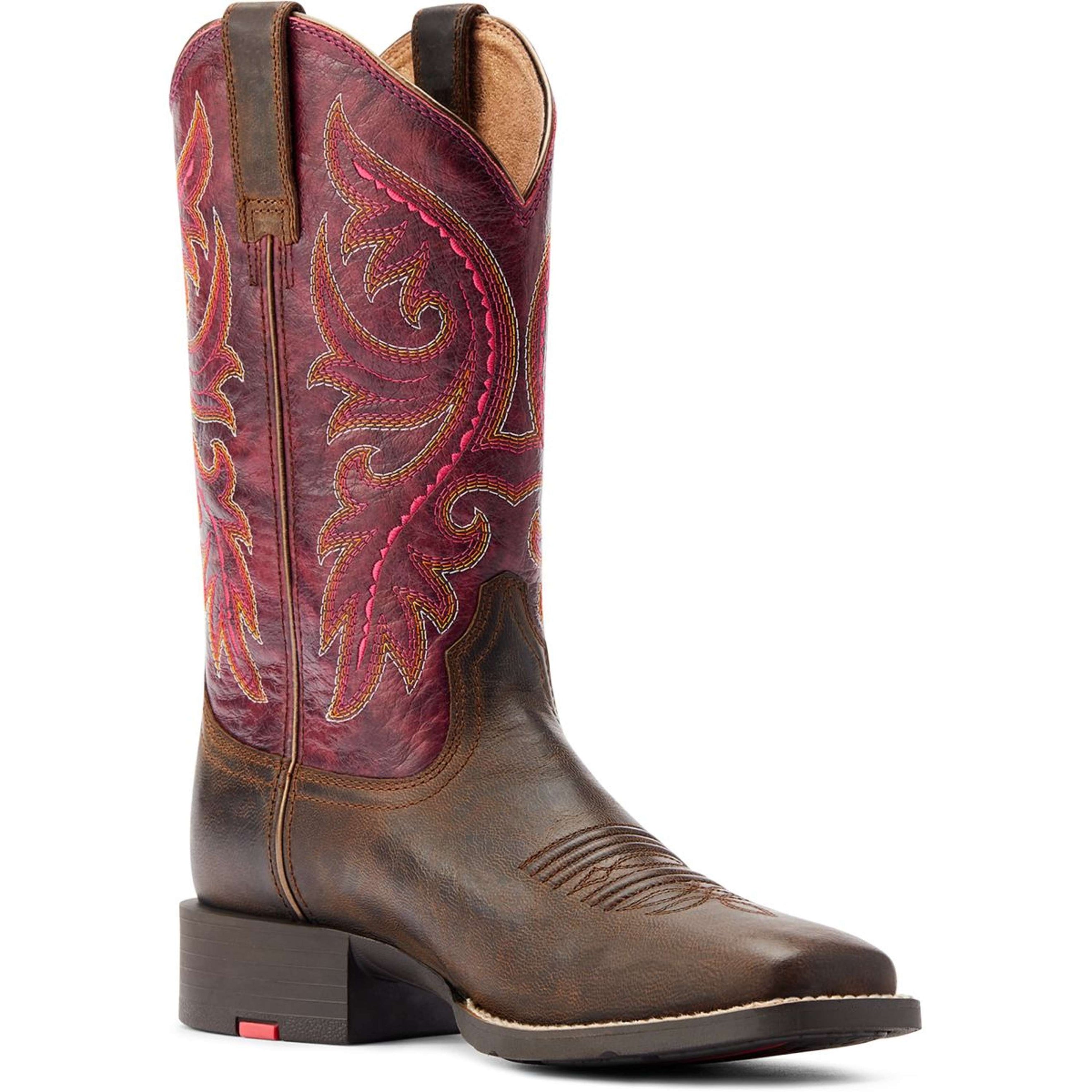 Ariat Westernlaarzen Round Up Back Zip Dames Worn Mocha/Rasberry Ariat Westernlaarzen Round Up Back Zip Dames Worn Mocha/Rasberry