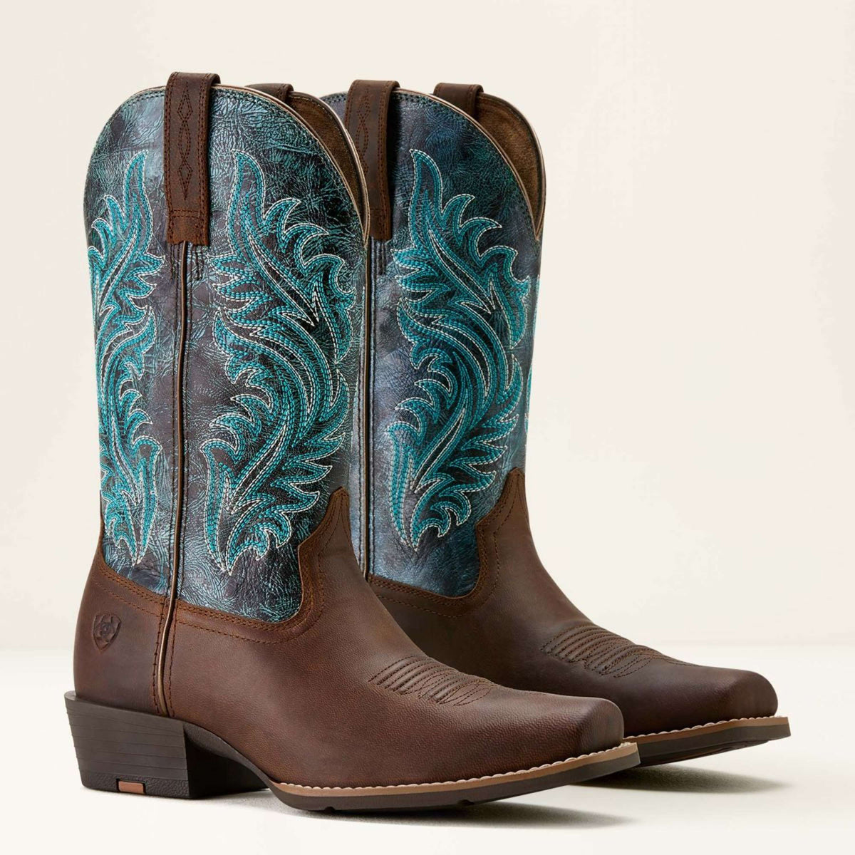 Ariat Westernlaarzen Round Up Narrow Cutter Toe Sassy Brown/Ocean Wave