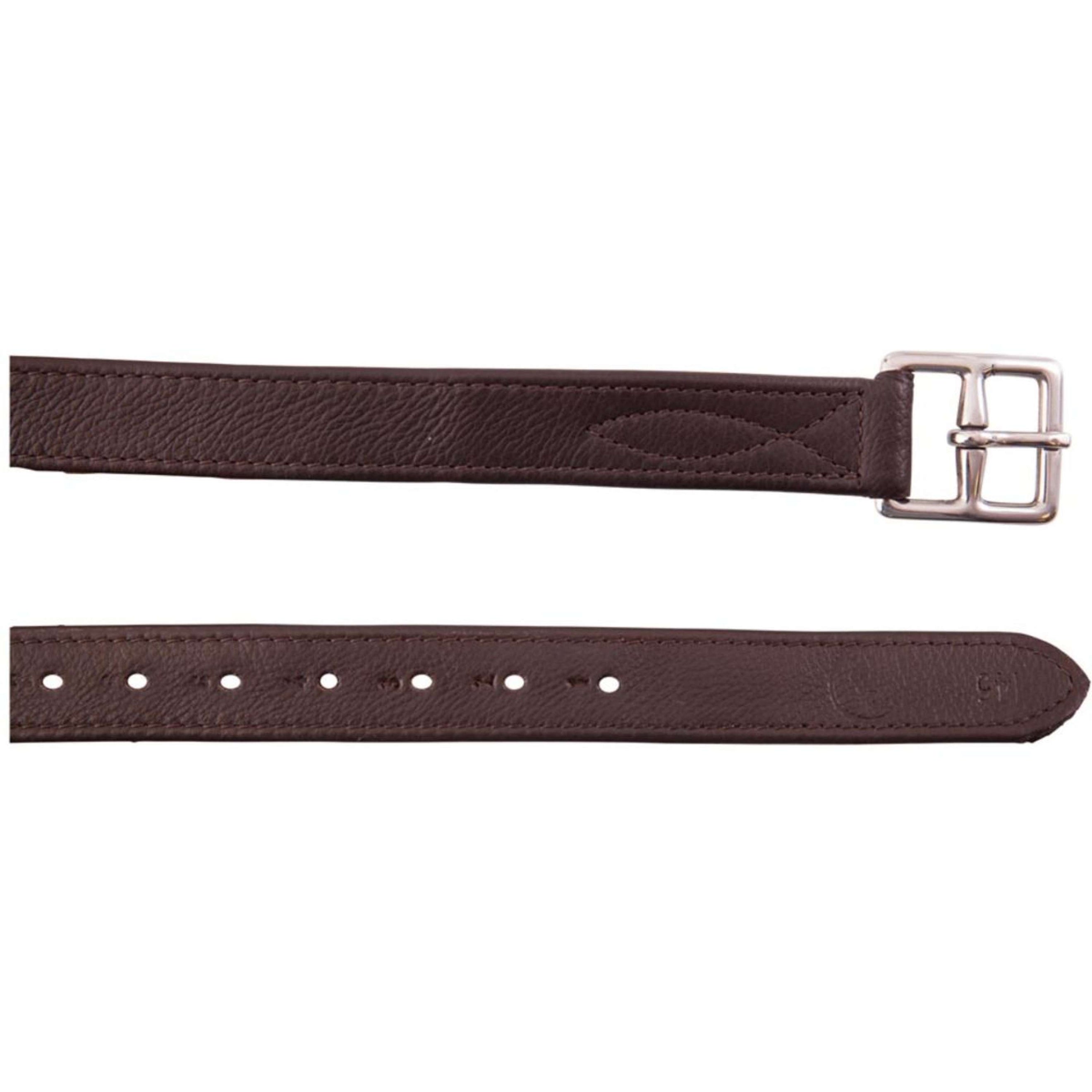 BR Stijgbeugelriemen Nylon en Soft RVS Gespen Bruin/Zilver