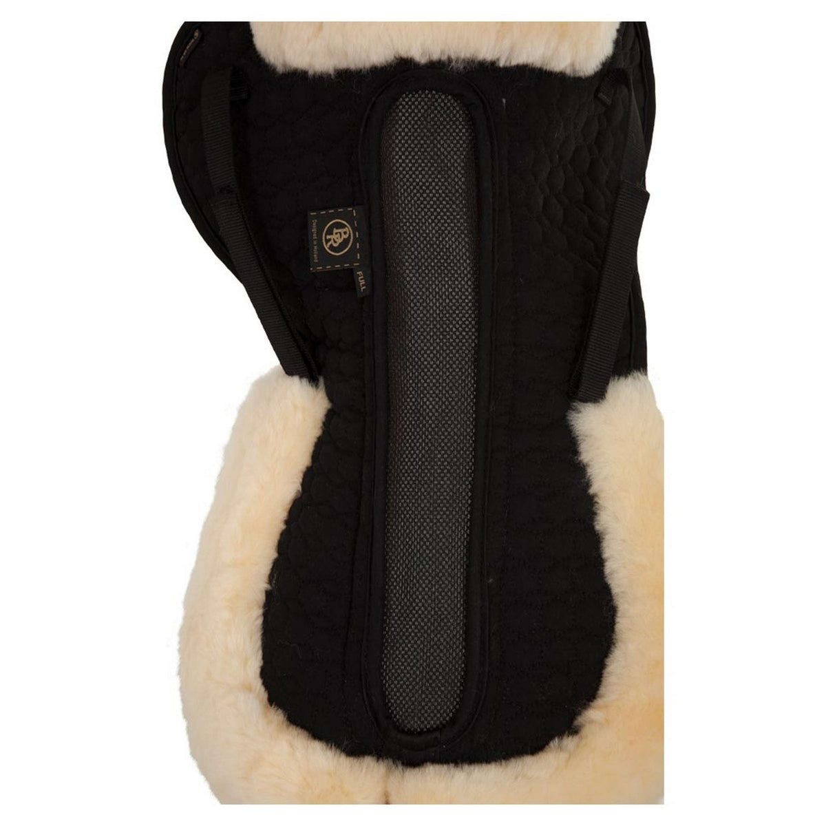 BR Zadelonderlegger Air Mesh Sheepskin Zwart/Naturel