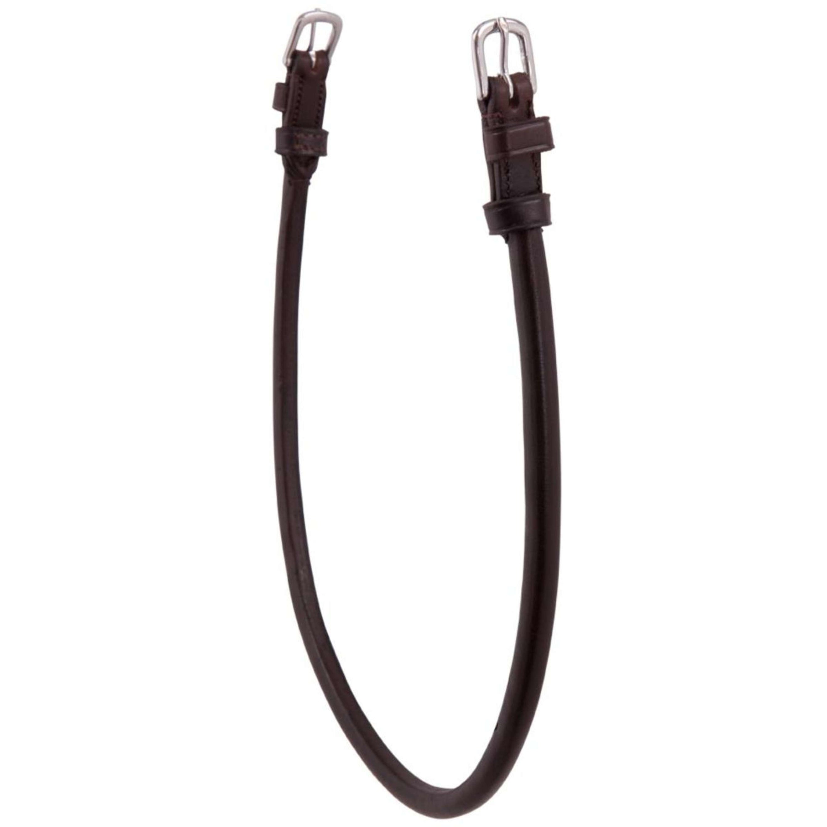 BR Keelriem Rond Genaaid met 2 Ronde Gespen Bruin/Zilver BR Keelriem Rond Genaaid met 2 Ronde Gespen Bruin/Zilver