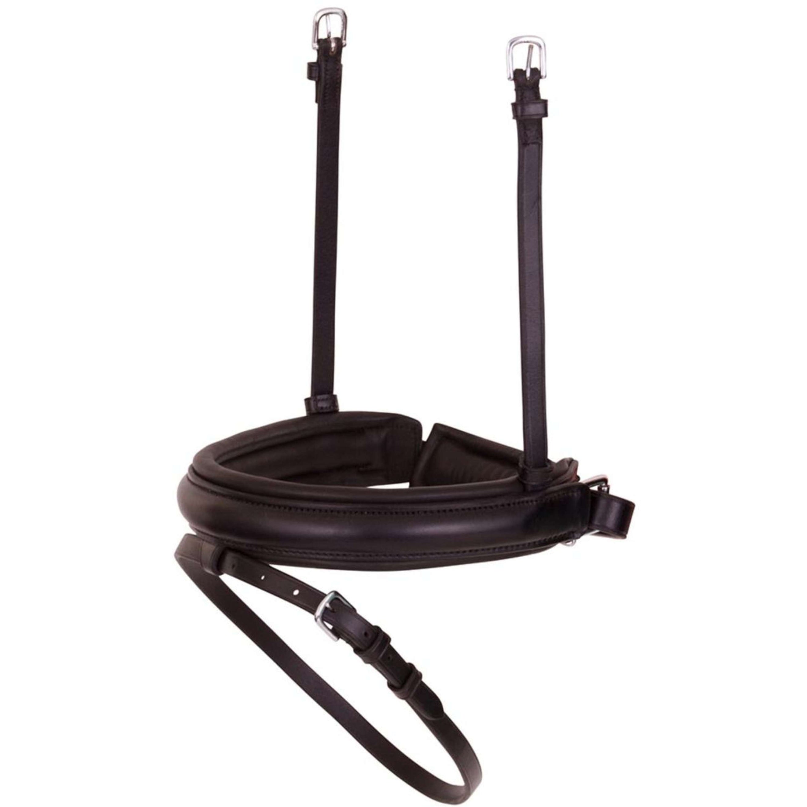 BR Gecombineerde Neusriem Breed Rond Gebombeerd Zwart/Zilver BR Gecombineerde Neusriem Breed Rond Gebombeerd Zwart/Zilver