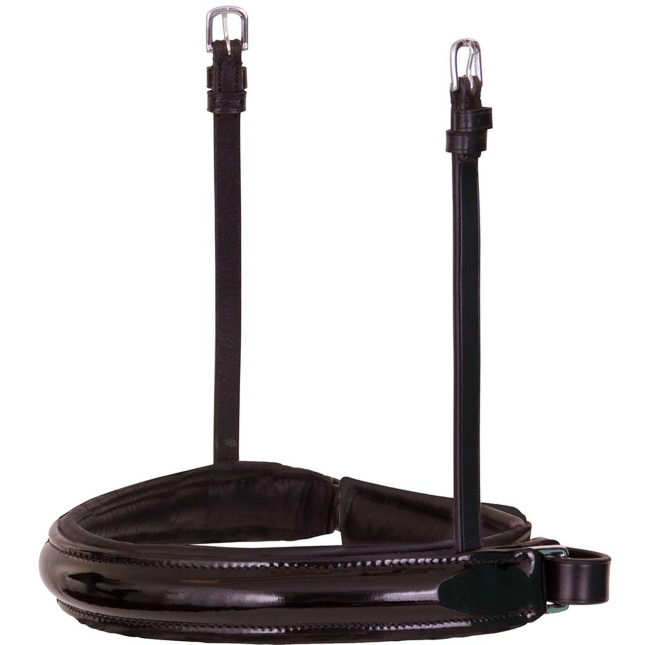 BR Neusriem Stang/Trens Lak Breed Rond Zwart/Zilver
