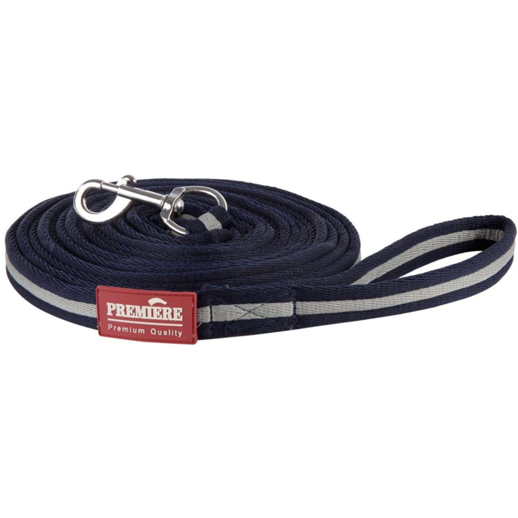 Premiere Longeerlijn Softgrip met Musketon Dress Blue/Grey