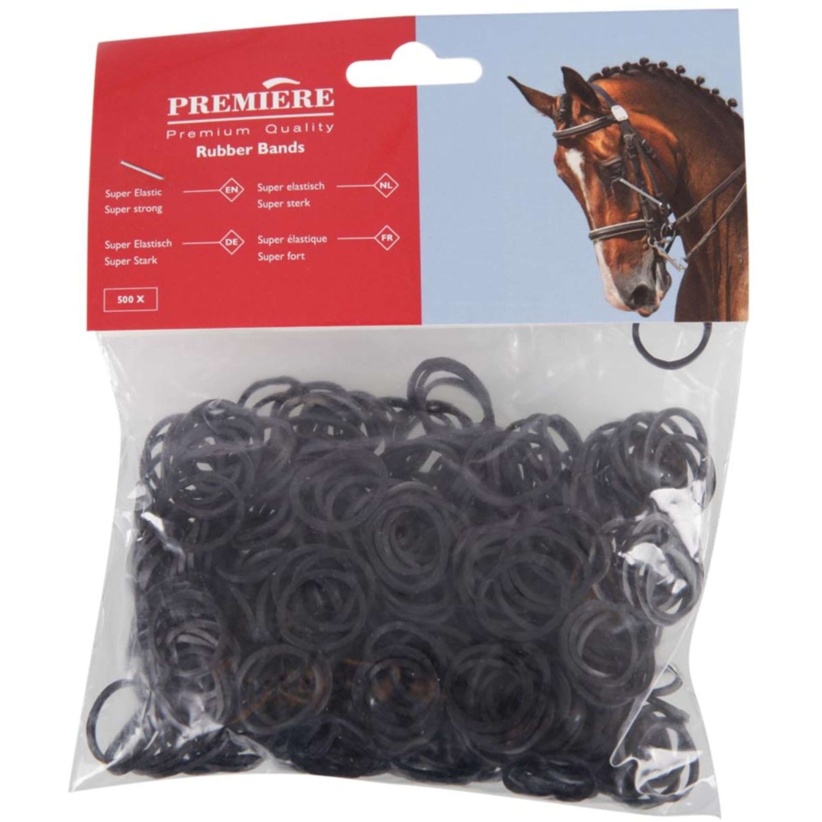 Premiere Manenelastiekjes Zakje 500st Zwart Premiere Manenelastiekjes Zakje 500st Zwart