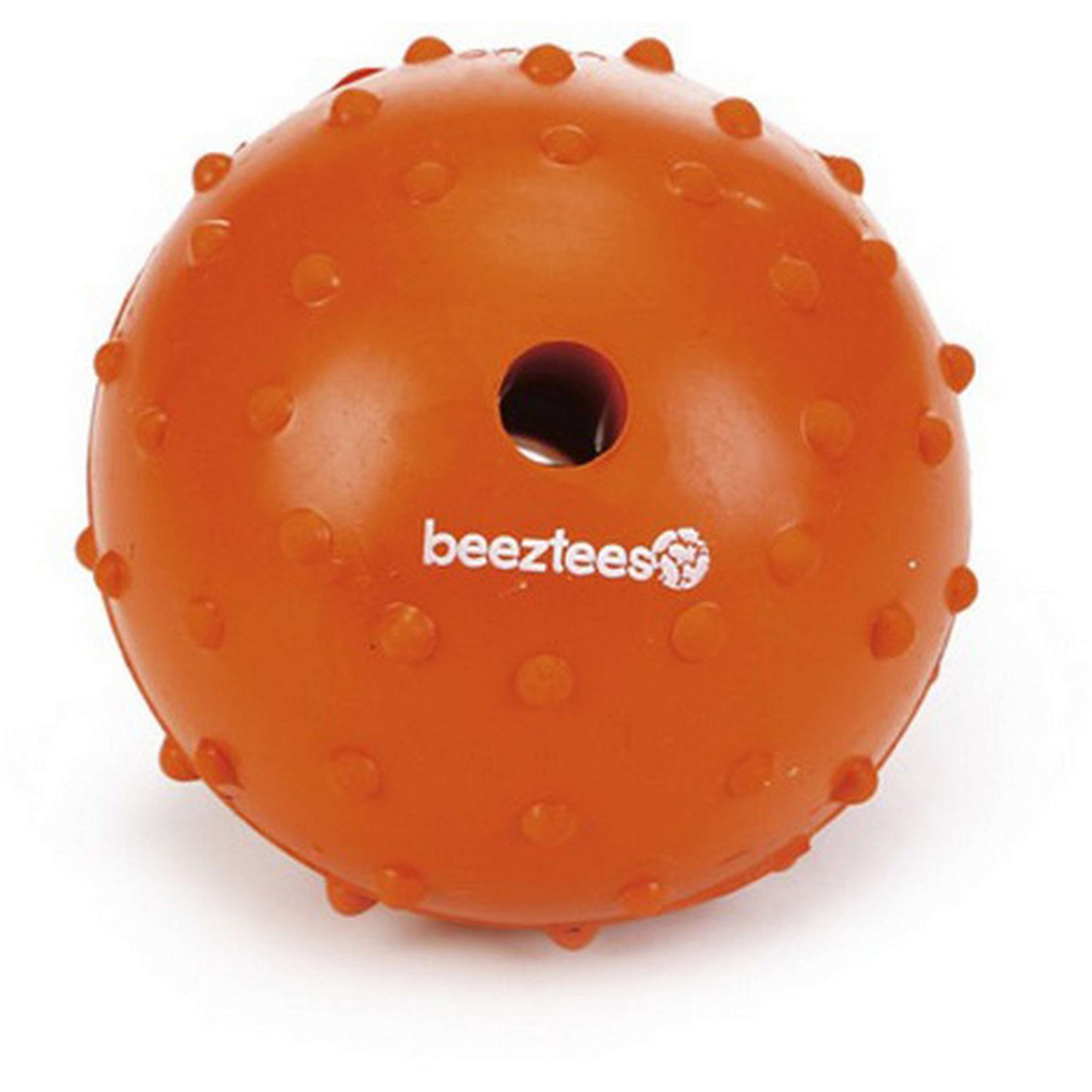 Beeztees Rubber Bal + Bel Massief Oranje Beeztees Rubber Bal + Bel Massief Oranje