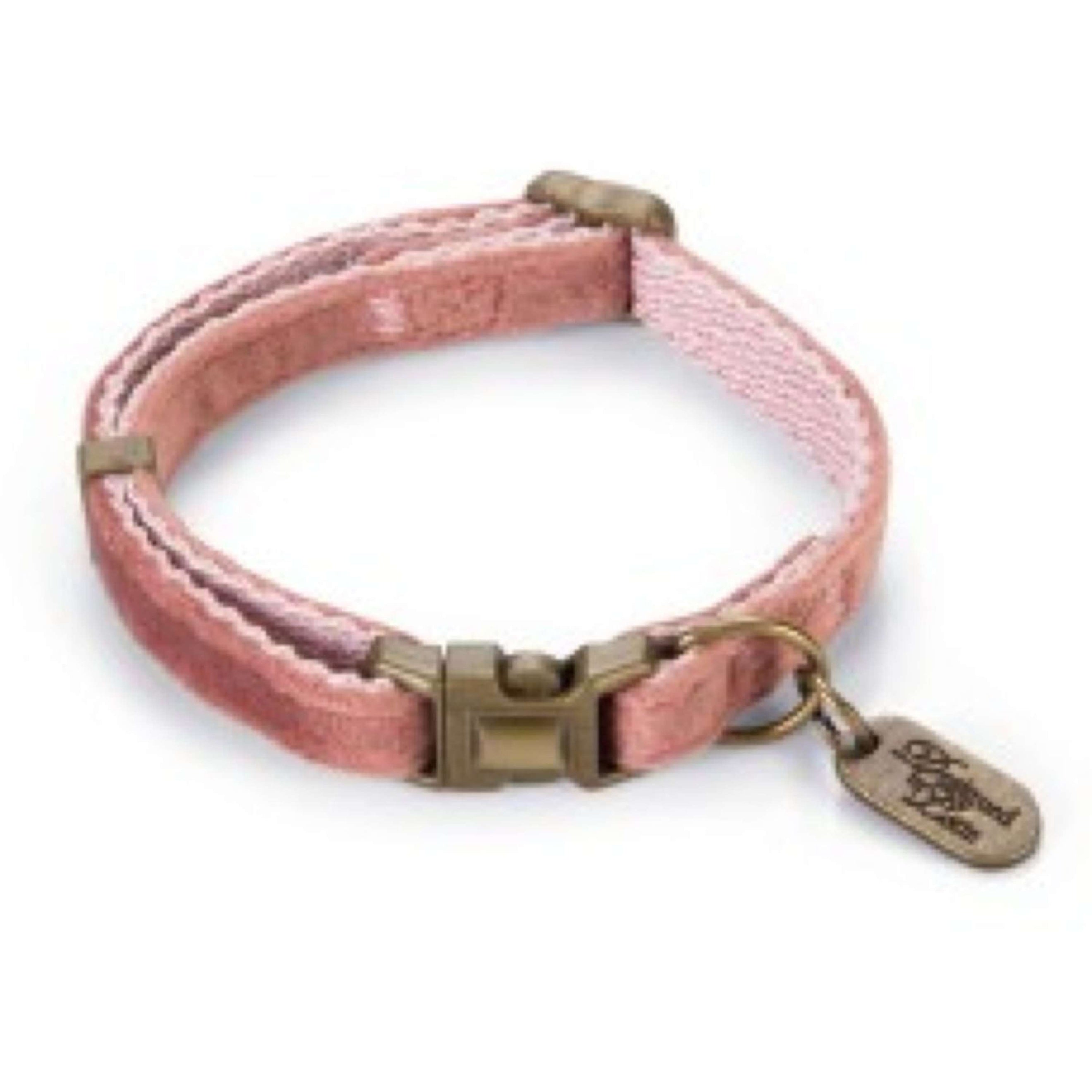 Designed by Lotte Kattenhalsband Velura Fluweel Roze Designed by Lotte Kattenhalsband Velura Fluweel Roze