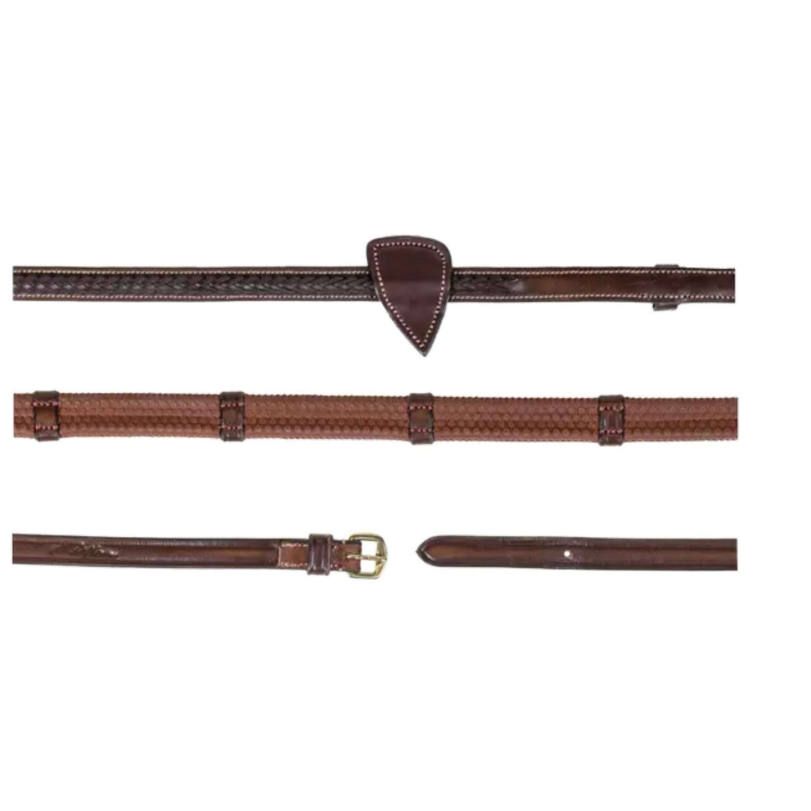 Dyon Teugels 1/2 Rubber Gevlochten met Leren stops Bruin Dyon Teugels 1/2 Rubber Gevlochten met Leren stops Bruin