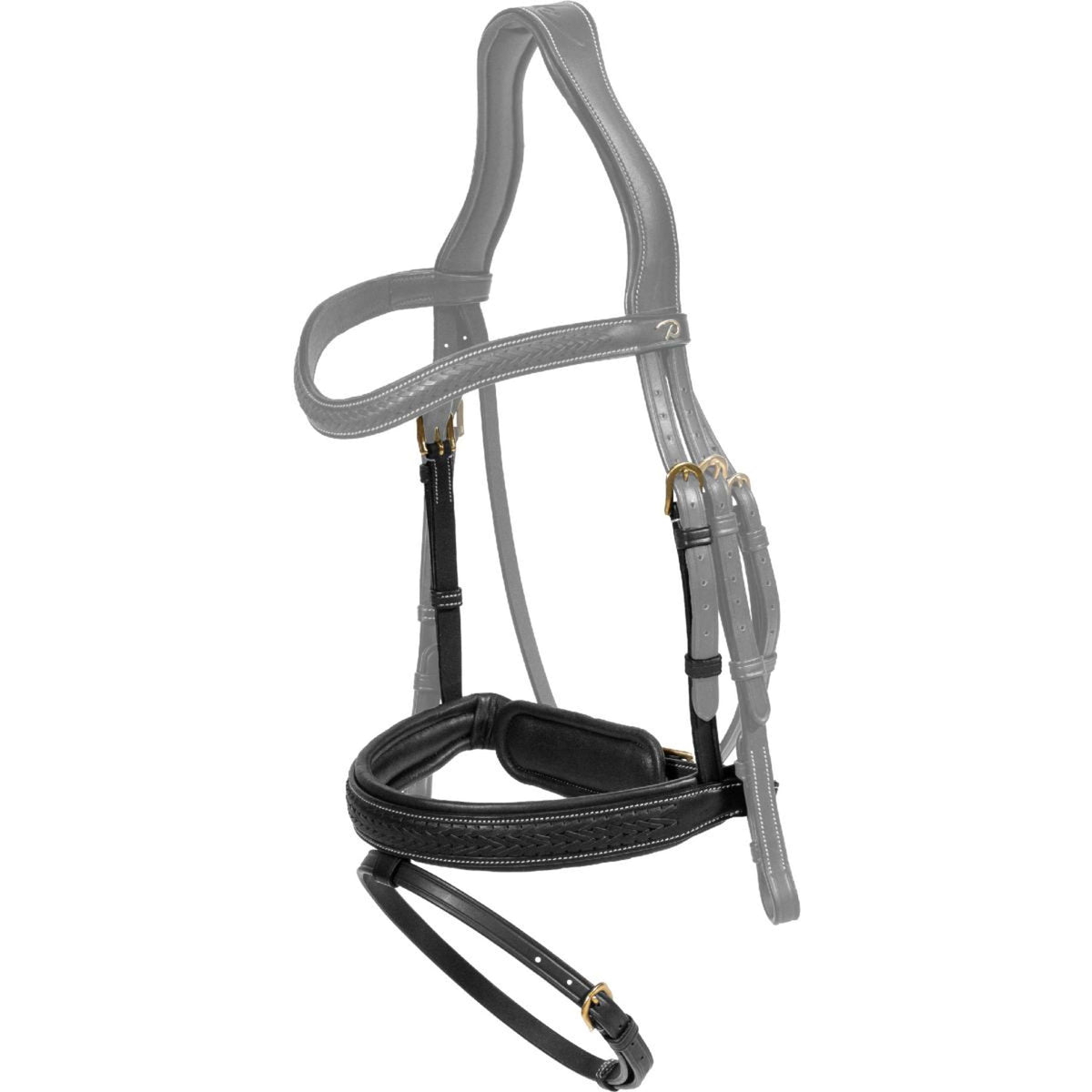 Dyon Neusriem Pull-Back Gevlochten Zwart